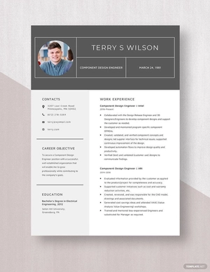 Component Design Engineer Resume