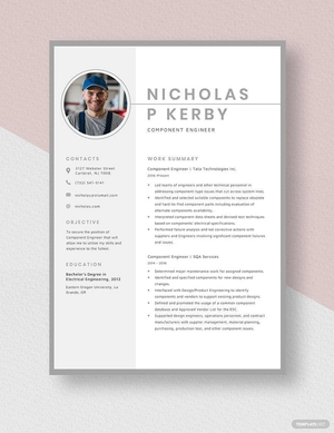 Component Engineer Resume