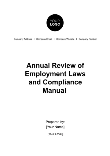 Free Annual Review of Employment Laws and Compliance Manual HR Template to Edit Online