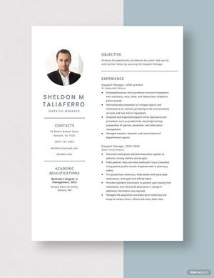 Dispatch Manager Resume