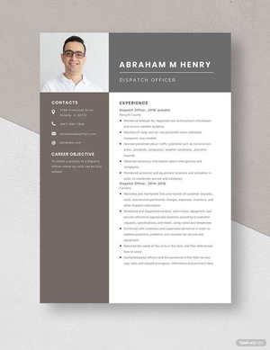 Dispatch Officer Resume