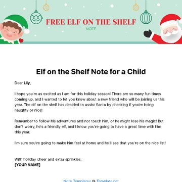 Free Elf on the Shelf Note Template to Edit Online