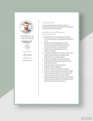 Documentation Specialist Resume