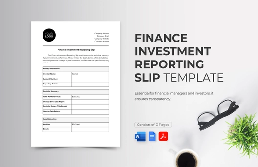 Finance Investment Reporting Slip Template
