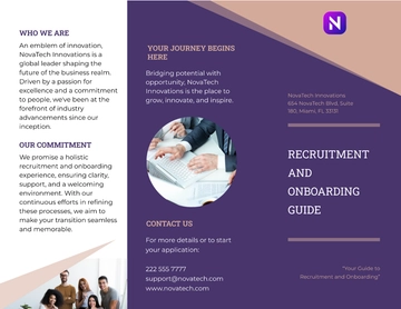 Free Recruitment and Onboarding Guide Brochure HR Template to Edit Online