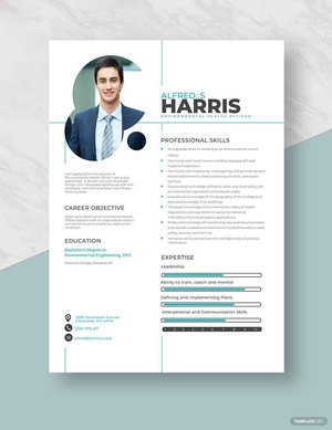 Environmental Health Officer Resume