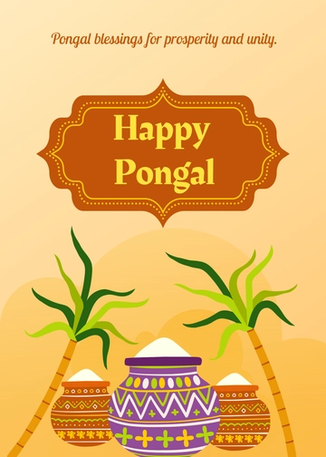 Free Old Pongal Greetings Cards Template to Edit Online