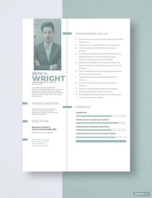 Environmental Health Specialist Resume