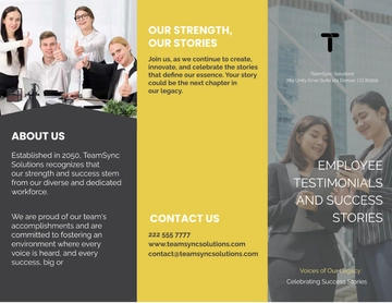 Free Employee Testimonials and Success Stories Brochure HR Template to Edit Online