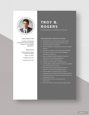 Environmental Services Manager Resume