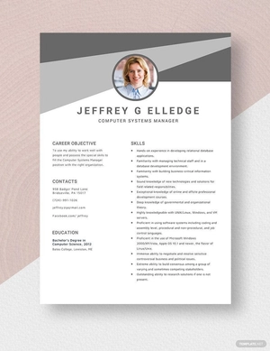Computer Systems Manager Resume