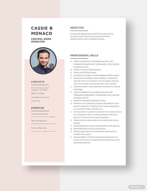 Control Room Operator Resume