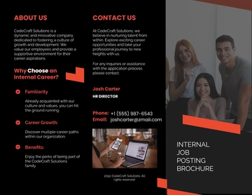 Free Internal Job Posting Brochure HR Template to Edit Online