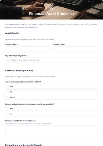 Free Financial Audit Checklist Template & AI Maker