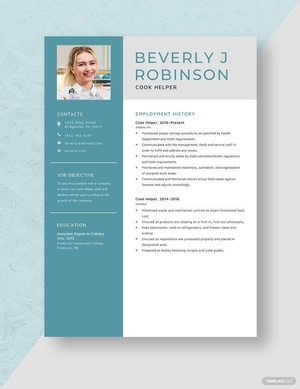 Cook Helper Resume