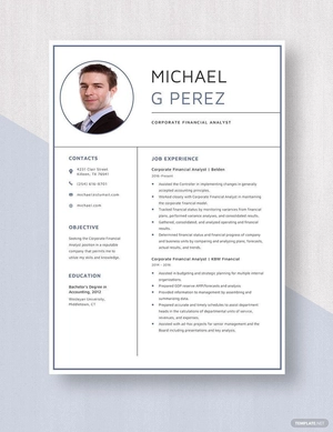 Corporate Financial Analyst Resume