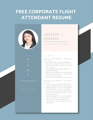 Corporate Flight Attendant Resume