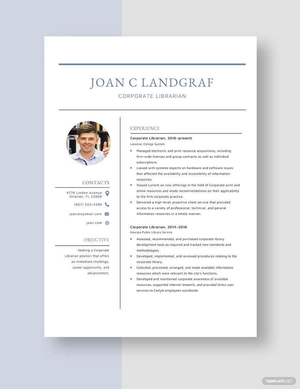 Corporate Librarian Resume