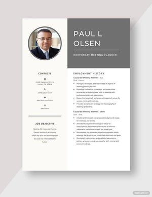 Corporate Meeting Planner Resume