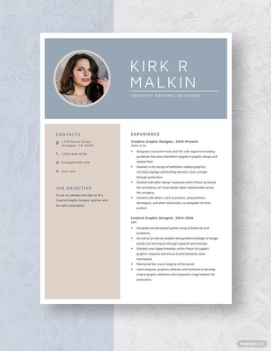 Creative Graphic Designer Resume Template