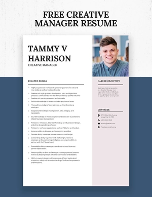 Creative Manager Resume