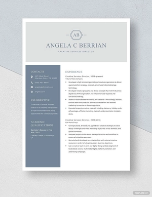 Creative Services Director Resume