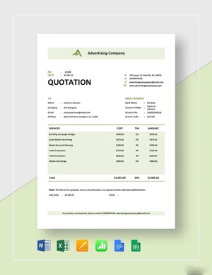 Advertising Company Quotation Template