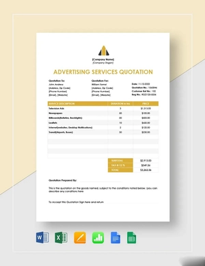 Advertising Services Quotation Template