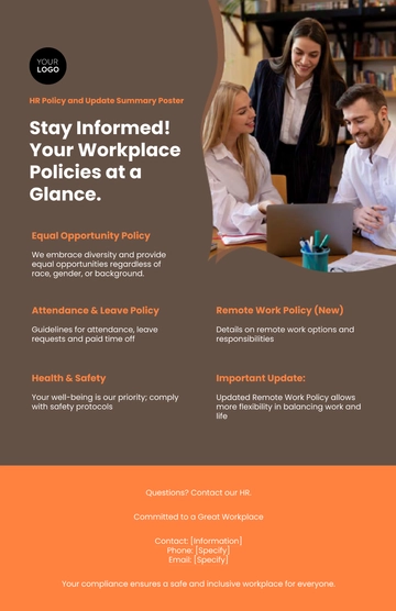Free HR Policy and Update Summary Poster HR Template to Edit Online
