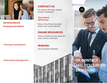 Free HR Contact and Resources Brochure HR Template to Edit Online