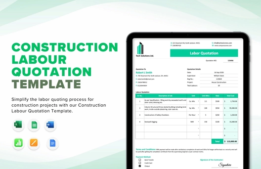 Construction Labour Quotation Template
