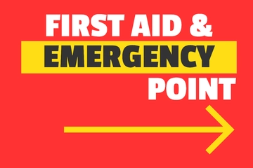 Free First Aid and Emergency Point Sign Template to Edit Online