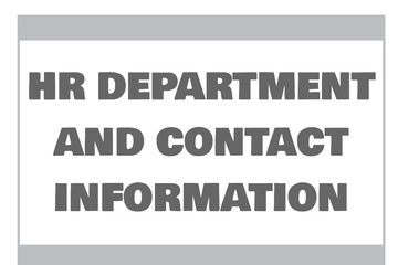 Free HR Department and Contact Information Sign Template to Edit Online