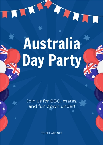 Free Australia Day Party Invitation Template to Edit Online