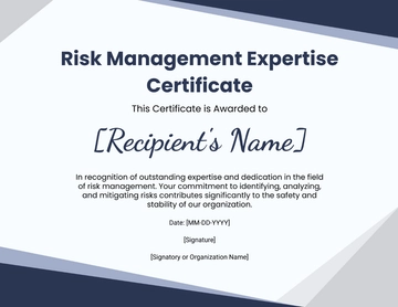 Free Risk Management Expertise Certificate Template to Edit Online