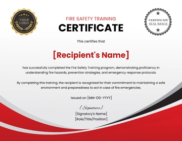 Free Fire Safety Training Certificate Template to Edit Online