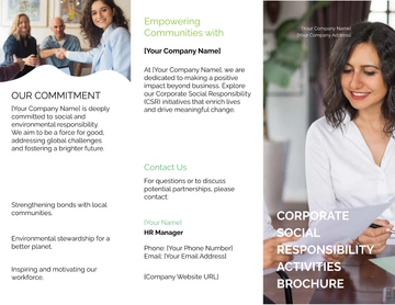 Free Corporate Social Responsibility Activities Brochure HR Template to Edit Online