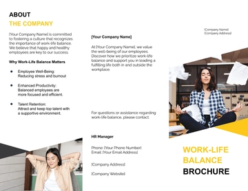 Free Work-Life Balance Brochure HR Template to Edit Online