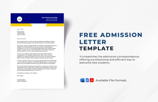 Admission Letter Template