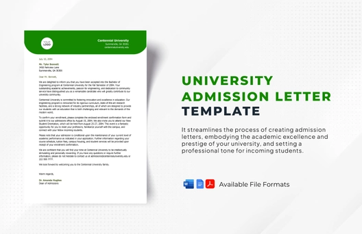 University Admission Letter Template