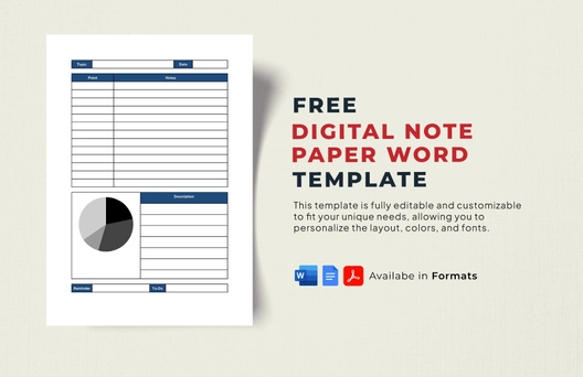 Digital Note Paper Word Template