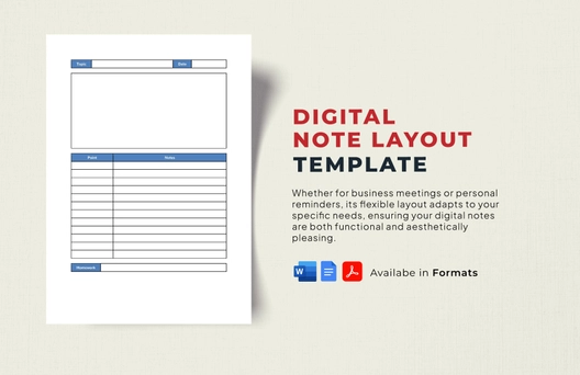Digital Note Layout Template