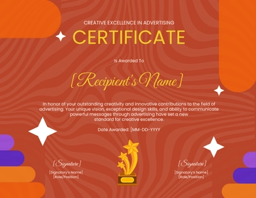 Free Creative Excellence in Advertising Certificate Template to Edit Online