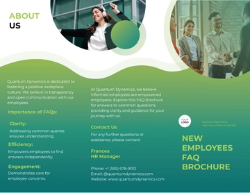 Free New Employee FAQs Brochure HR Template to Edit Online