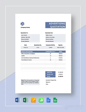 Simple Advertising Quotation Template