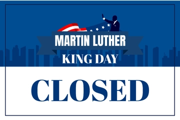 Free Martin Luther King Day Office Closed Sign Template to Edit Online