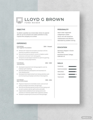 Fund Raiser Resume