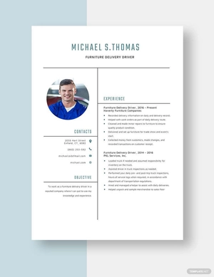 Furniture Delivery Driver Resume