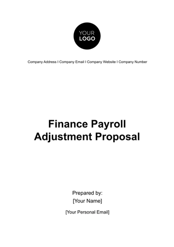Free Finance Payroll Adjustment Proposal Template to Edit Online