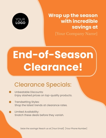 Free End-of-Season Clearance Flyer Template to Edit Online